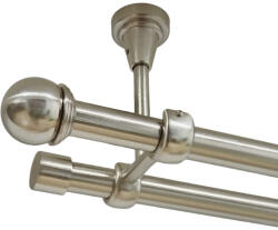 Casa Deco Logistics Galerie dubla todi max fara inele prindere tavan 19/19 mm inox Suport draperie