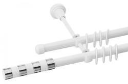 Casa Deco Logistics Galerie dubla Sigma alb lucios 19mm/19mm Suport draperie