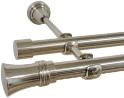 Casa Deco Logistics Galerie dubla fara inele capri 19 mm inox Suport draperie