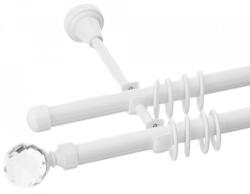 Casa Deco Logistics Galerie dubla Kula crystal alb lucios 19mm/19mm Suport draperie