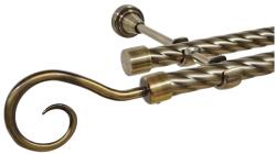 Casa Deco Logistics Galerie TWIST dubla HAK fara inele 19/19 mm - aur antic Suport draperie