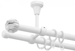 Casa Deco Logistics Galerie dubla tavan Diamond alb lucios 19mm/19mm Suport draperie