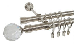 Casa Deco Logistics Galerie dublă KULA CRYSTAL 19/19 mm inox Suport draperie