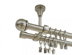 Casa Deco Logistics Galerie dubla TODI MAX prindere tavan 19 mm inox Suport draperie