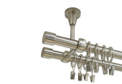 Casa Deco Logistics Galerie dubla capacel prindere tavan 19 mm inox Suport draperie