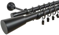 Casa Deco Logistics Galerie dubla walec basic negru 25/19mm Suport draperie