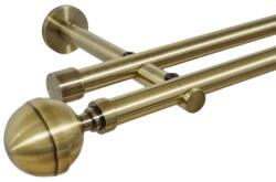 Casa Deco Logistics Galerie dubla picior universal fara inele prindere perete kula lux 19/19 mm aur antic Suport draperie