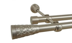 Casa Deco Logistics Galerie dubla fara inele SEVILLA 19 mm CROM MAT Suport draperie