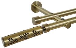 Casa Deco Logistics Galerie dubla picior universal fara inele prindere perete flora 19/19 mm aur antic Suport draperie