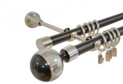 Casa Deco Logistics Galerie dubla duo kula negru 19 mm negru inox Suport draperie
