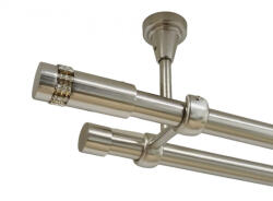 Casa Deco Logistics Galerie dubla xantos fara inele prindere tavan 19/19 mm inox Suport draperie