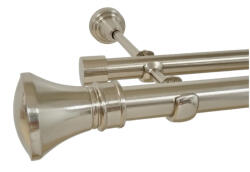 Casa Deco Logistics Galerie dubla fara inele LUXOR 25/19 - INOX Suport draperie