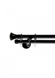 Casa Deco Logistics Galerie dubla picior universal prince teava neteda / profil negru 19mm Suport draperie