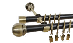 Casa Deco Logistics Galerie dubla duo TODI MAX 19/19 mm negru aur antic Suport draperie