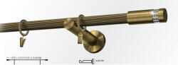 Casa Deco Logistics Galerie simpla picior universal striat XANTOS 19 mm - aur antic Suport draperie