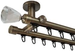 Casa Deco Logistics Galerie dubla PRINDERE TAVAN suport universal TEAVA PROFIL -crystal cone /19 - AUR ANTIC Suport draperie