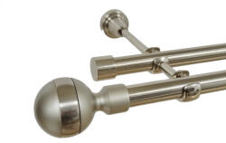 Casa Deco Logistics Galerie dubla fara inele james 19 mm inox Suport draperie