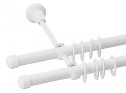 Casa Deco Logistics Galerie dubla Capacel alb lucios 19mm/19mm Suport draperie