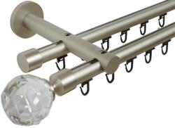 Casa Deco Logistics Galerie metal dubla PICIOR UNIVERSAL TEAVA PROFIL - KULA CRISTAL19/19 - CROM MAT Suport draperie