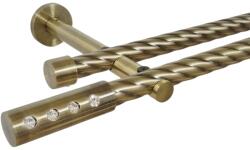 Casa Deco Logistics Galerie dubla twist picior universal fara inele prindere perete allure 19/19 mm aur antic Suport draperie