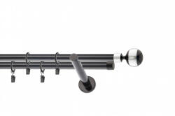 Casa Deco Logistics Galerie dubla BILA INOX PICIOR UNIVERSAL , prindere perete 19/19 negru Suport draperie