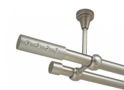 Casa Deco Logistics Galerie dubla allure fara inele prindere tavan 19/19 mm crom mat Suport draperie