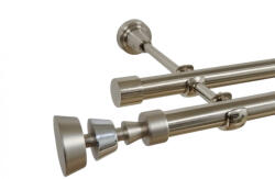 Casa Deco Logistics Galerie dubla fara inele afina 19 mm inox Suport draperie