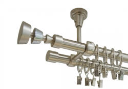 Casa Deco Logistics Galerie dubla afina prindere tavan 19 mm inox Suport draperie