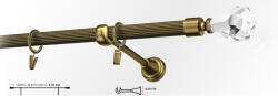 Casa Deco Logistics Galerie simpla striat CRISTAL 19 mm - aur antic Suport draperie