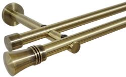 Casa Deco Logistics Galerie dubla picior universal fara inele prindere perete capri 19/19 mm aur antic Suport draperie