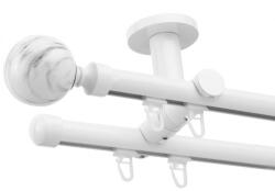 Casa Deco Logistics Galerie dubla tavan Ball profil alb lucios 19mm/19mm Suport draperie