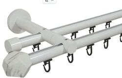 Casa Deco Logistics Galerie dubla Diamond teava profil alb 19mm/19mm Suport draperie
