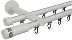 Casa Deco Logistics Galerie dubla Xantos teava profil alb 19mm/19mm Suport draperie