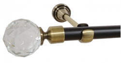 Casa Deco Logistics Galerie simpla duo fara inele KULA CRYSTAL /19 - negru/aur antic Suport draperie