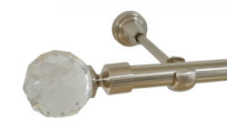 Casa Deco Logistics Galerie simpla fara inele KULA CRYSTAL 19 mm INOX Suport draperie
