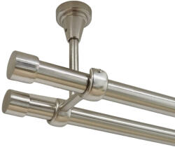 Casa Deco Logistics Galerie dubla capacel fara inele prindere tavan 19/19 mm inox Suport draperie