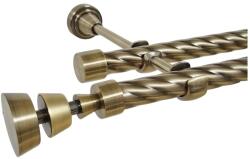 Casa Deco Logistics Galerie TWIST dubla AFINA fara inele 19/19 mm - aur antic Suport draperie