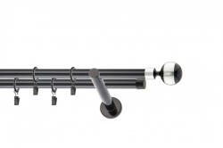 Casa Deco Logistics Galerie dubla PICIOR UNIVERSAL MINGE INOX dubla 19/19 - NEGRU Suport draperie