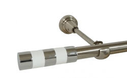 Casa Deco Logistics Galerie simpla fara inele cilindru alb 19 mm INOX Suport draperie