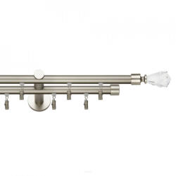 Casa Deco Logistics Galerie metal dubla PICIOR UNIVERSAL TEAVA PROFIL - CRISTAL CONE19/19 - CROM MAT Suport draperie
