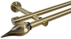 Casa Deco Logistics Galerie dubla picior universal fara inele prindere perete twister 19/19 mm aur antic Suport draperie