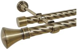 Casa Deco Logistics Galerie TWIST dubla PRINCE fara inele 19/19 mm - aur antic Suport draperie