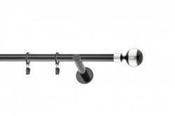 Casa Deco Logistics Galerie SIMPLA PRINDERE PERETE PICIOR UNIVERSAL 19 mm MINGE NEGRU Suport draperie