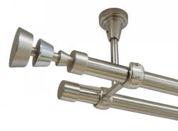 Casa Deco Logistics Galerie dubla afina fara inele prindere tavan 19/19 mm inox Suport draperie