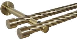 Casa Deco Logistics Galerie dubla twist picior universal fara inele prindere perete capacel 19/19 mm aur antic Suport draperie
