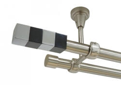 Casa Deco Logistics Galerie dubla magnum fara inele prindere tavan 19/19 mm inox Suport draperie
