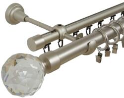 Casa Deco Logistics Galerie dubla kula crystal , teava neteda si profil, grosime 25 si 19mm, crom mat Suport draperie