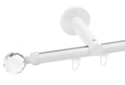 Casa Deco Logistics Galerie simpla Kula crystal profil alb lucios 19mm Suport draperie