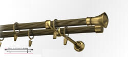 Casa Deco Logistics Galerie dubla striata - PRINCE /19 - aur antic Suport draperie