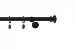 Casa Deco Logistics Galerie SIMPLA PRINDERE PERETE 19 mm FLAT BALL NEGRU Suport draperie